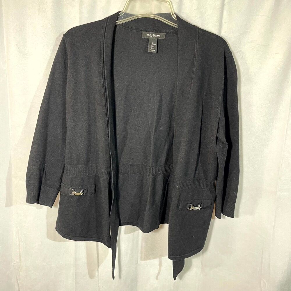 White House Black Market Black Carigan Size M Womens